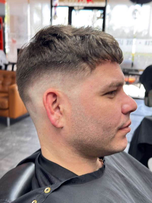 Textured crop with a mid fade